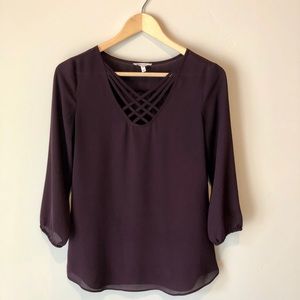 Maurices Sheer Burgundy Blouse